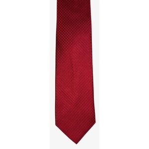 Stafford Mens Red Textured Silk Tie Extra Long